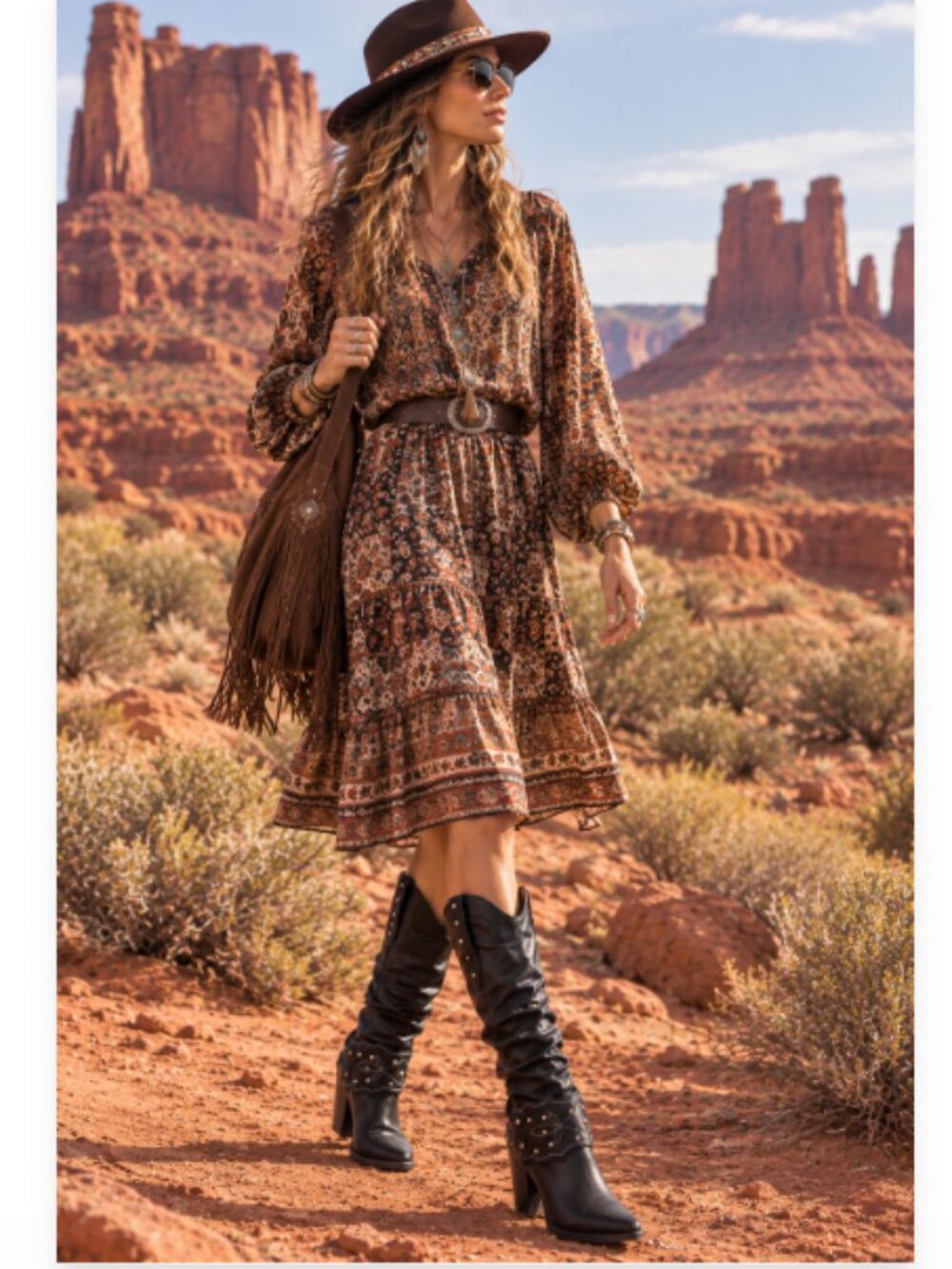 DINGO Leather Slouch Grit N Grace Boots 10T5269 NEW in box Made In Mexico - Picture 4 of 8